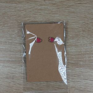 Red Heart Stud Earrings Cute Small Enamel Valentine Jewelry Hypoallergenic Gift